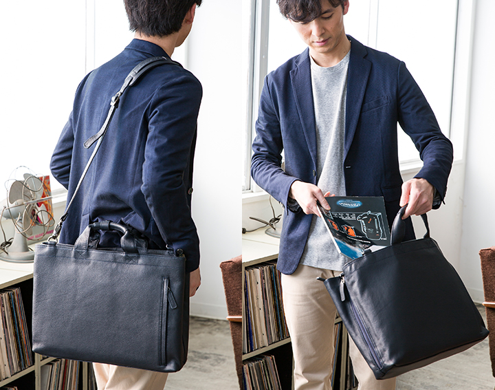 軽くて丈夫なホースレザーのブリーフケース